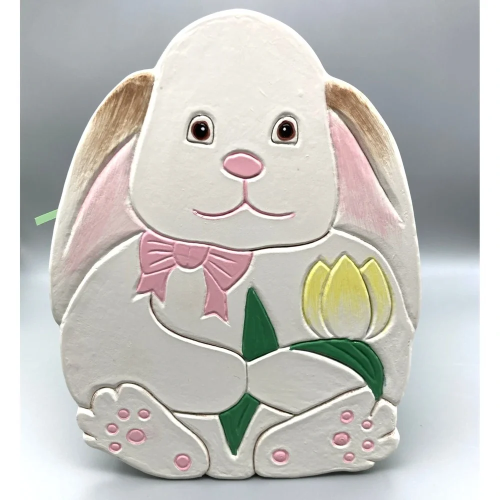 1995 Wooden Easter Bunny Basket From Dillard's The Bunny Family Easter Family